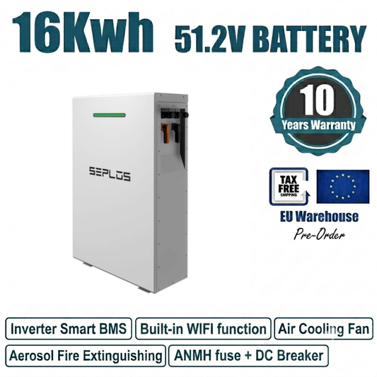 Seplos Mason 48V 16kWh Home Energy Storage Battery 51.2V 314Ah wall-mounted IP65 WIFI LiFePo4 Residential Solar ESS Solution