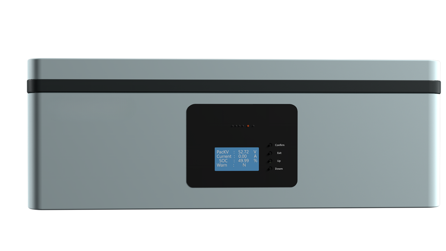 Pack de batteries empilables LiFePO4 51,2 V 100 Ah – Système de stockage d'énergie solaire domestique 5 kWh