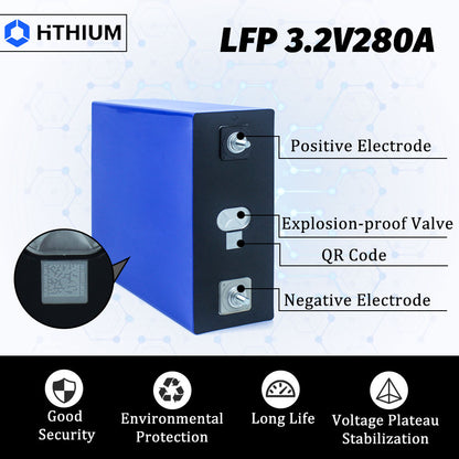 3.2V 280Ah Grade A Hithium HSEV LiFePO4 Zellen LiFePO4 Battery Cell for EV RV Solar Power