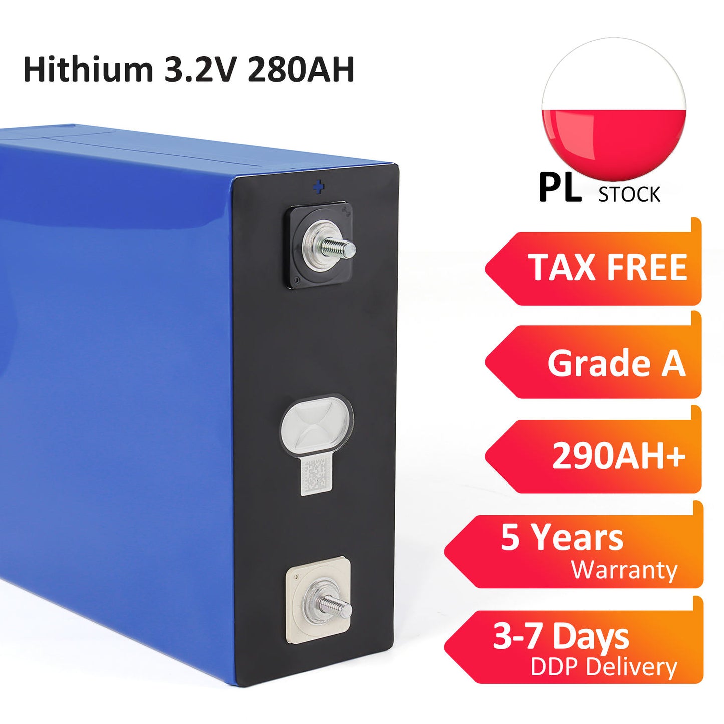 3.2V 280Ah Grade A Hithium HSEV LiFePO4 Zellen LiFePO4 Battery Cell for EV RV Solar Power